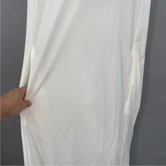 Y-3 X Adidas Sleeveless Maxi Dress Womens LARGE White Sporty Tonal Athletic RARE - Picture 4 of 16